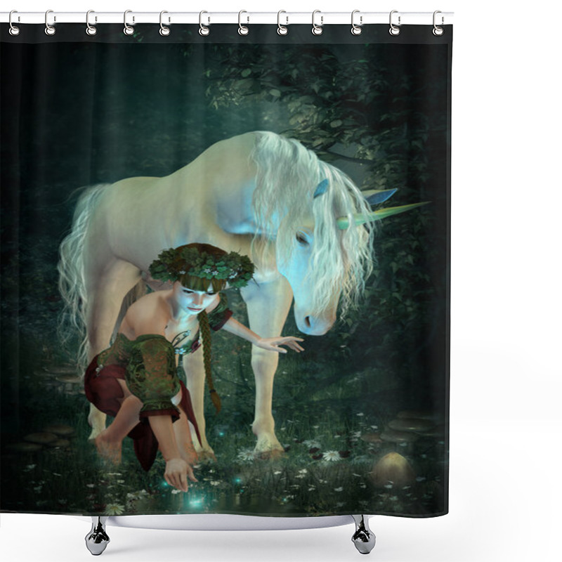 Personality  At The Pond Shower Curtains