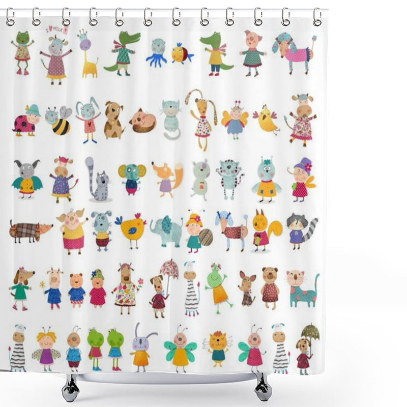 Personality  Mega Collection Of Cartoon Pets Shower Curtains