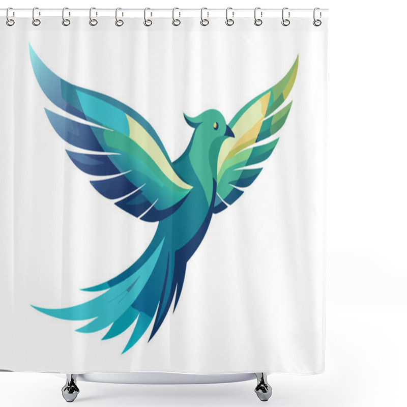 Personality  Stylized Flying Bird Illustration Highlighting Freedom And Grace Shower Curtains