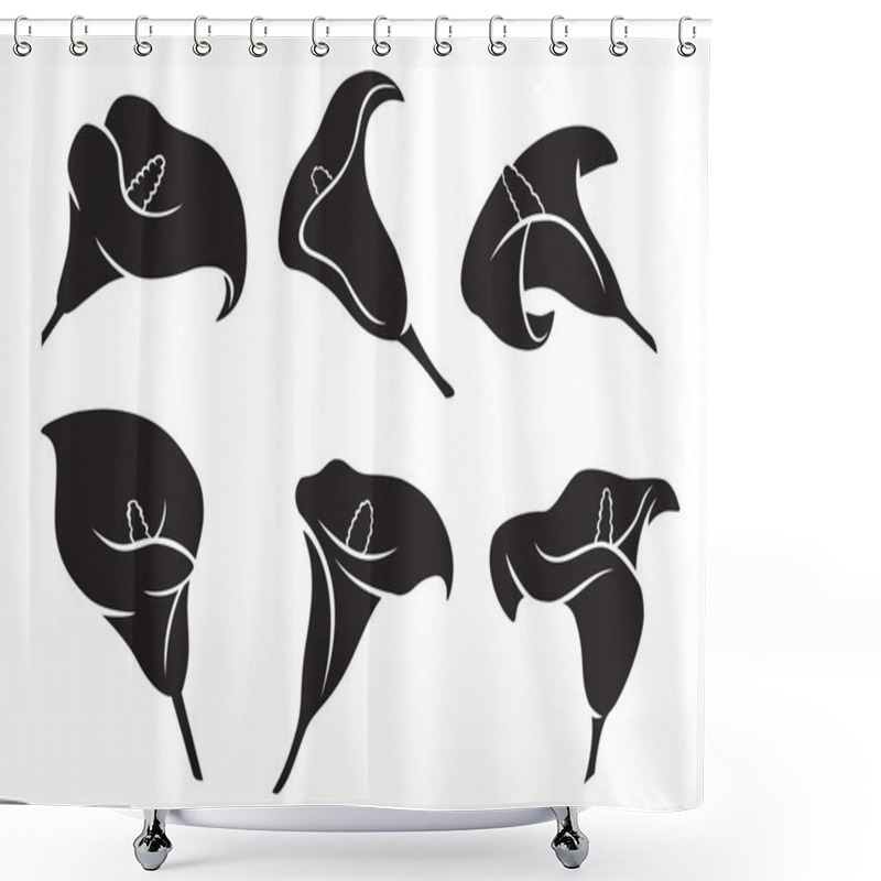 Personality  Silhouette Of Calla Flower Shower Curtains