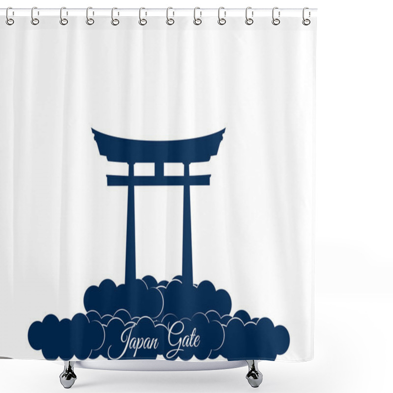 Personality  Japan Gate Isolated On White Background, Torii Gate, Japanese Gate. Torii Gate In The Clouds. Symbol Japan. Shower Curtains