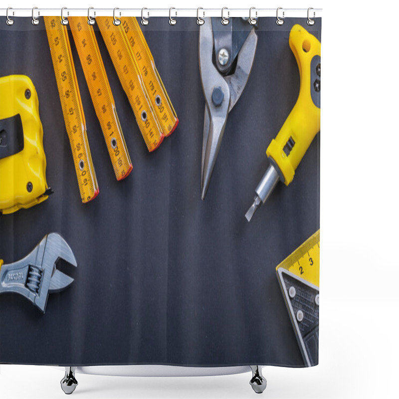 Personality  Set Of Tools For Construction Shower Curtains