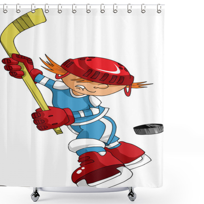 Personality  Small Hockey Shower Curtains