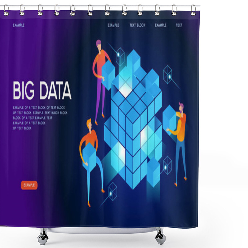 Personality  Big Data Web Banner Shower Curtains