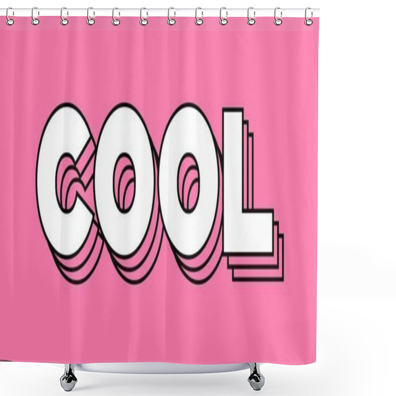 Personality  Cool Modern White On Pink Bold Typography Print Design. Shower Curtains