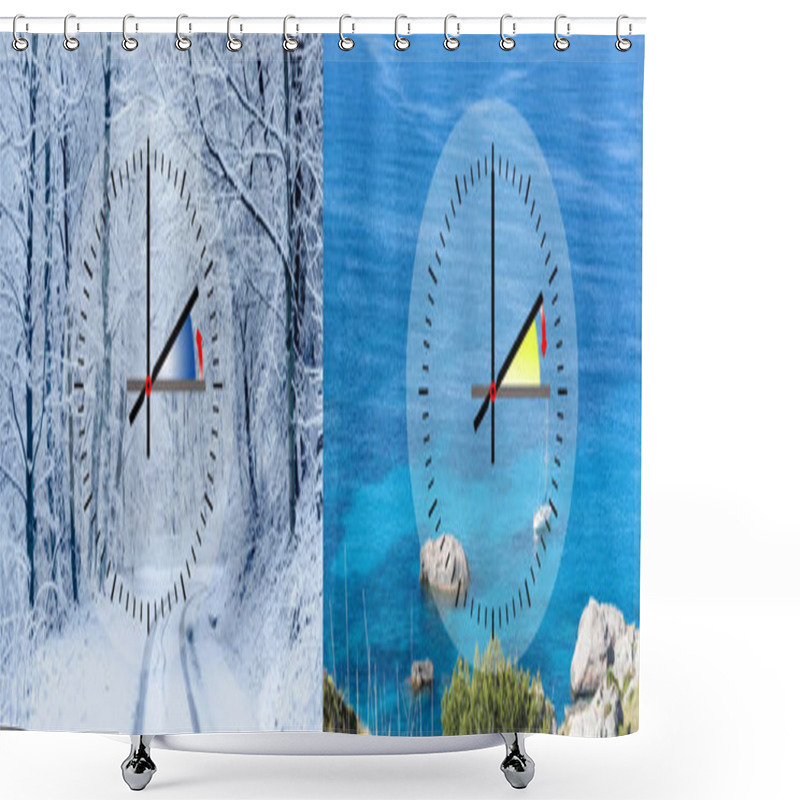 Personality  Representation Of Winter Time Vs. Summer Time, Shower Curtains