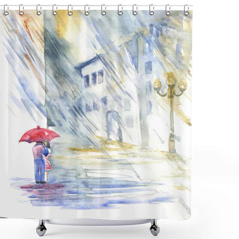 Personality  Rain In The City Shower Curtains