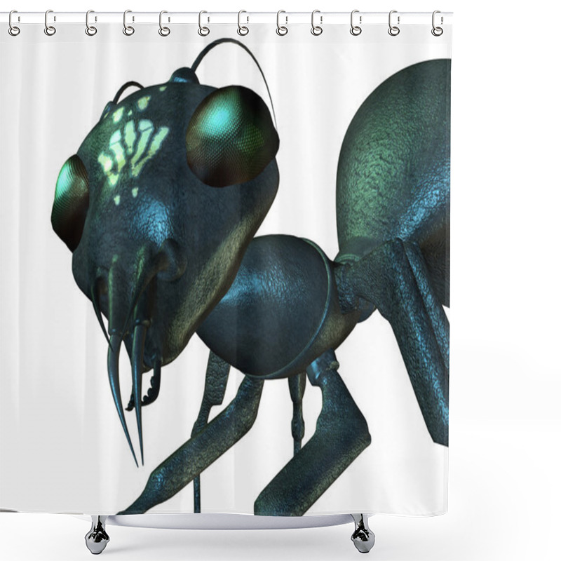 Personality  Detailed View Of An Ant Head Shower Curtains