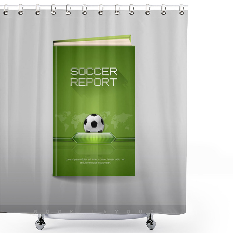 Personality  Modern Abstract Brochure As Book. Football Theme Shower Curtains