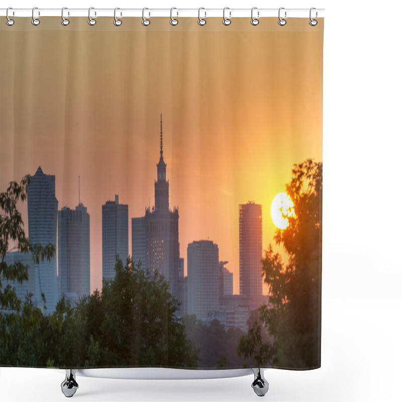 Personality  Sundown Over Warsaw City. Shower Curtains