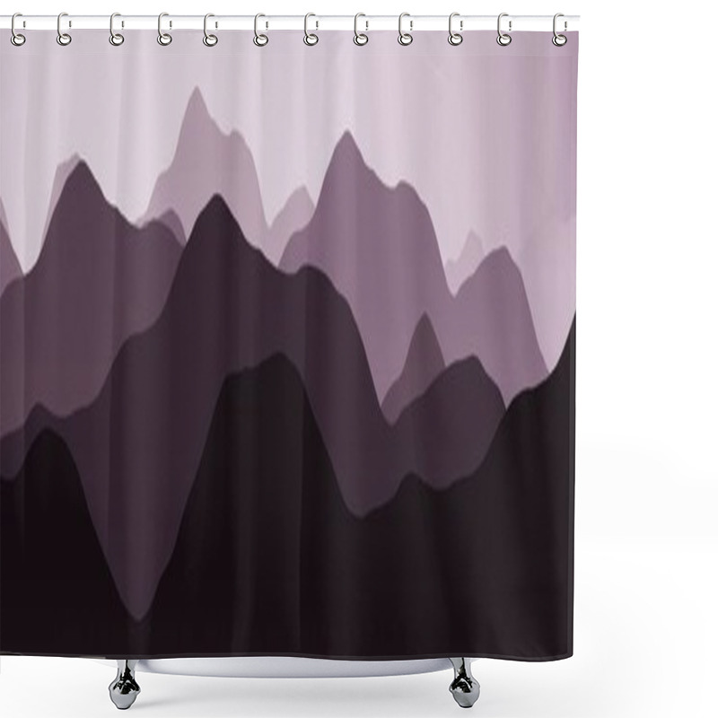 Personality  Cute Hills Peaks In Time When Everyone Sleeps Digital Graphics Texture Or Background Illustration Shower Curtains