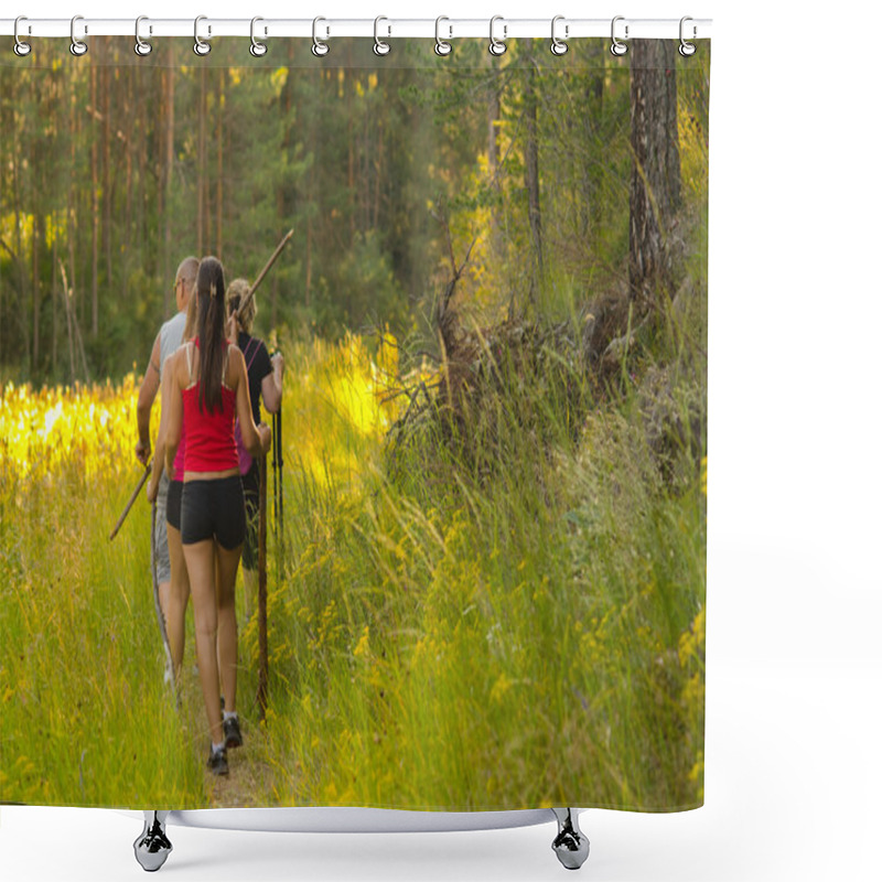 Personality  Family Walking In The Nature Shower Curtains