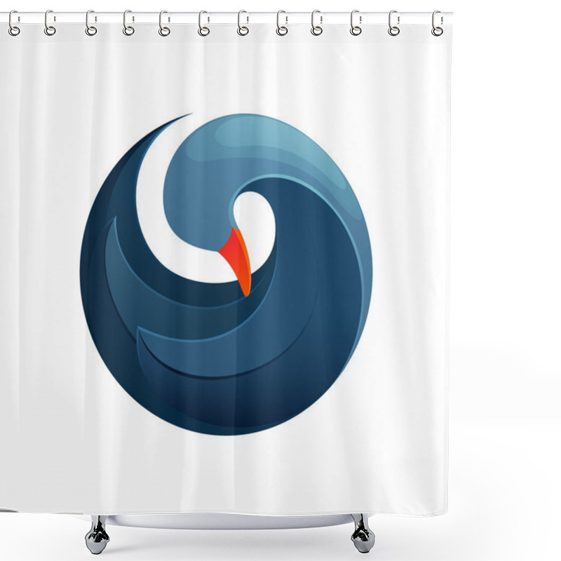 Personality  Twist Blue Goose Bird Logo Shower Curtains