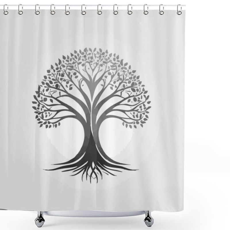 Personality  Abstract Tree Illustration Art Design For Social Media Template Backgrounds. Shower Curtains