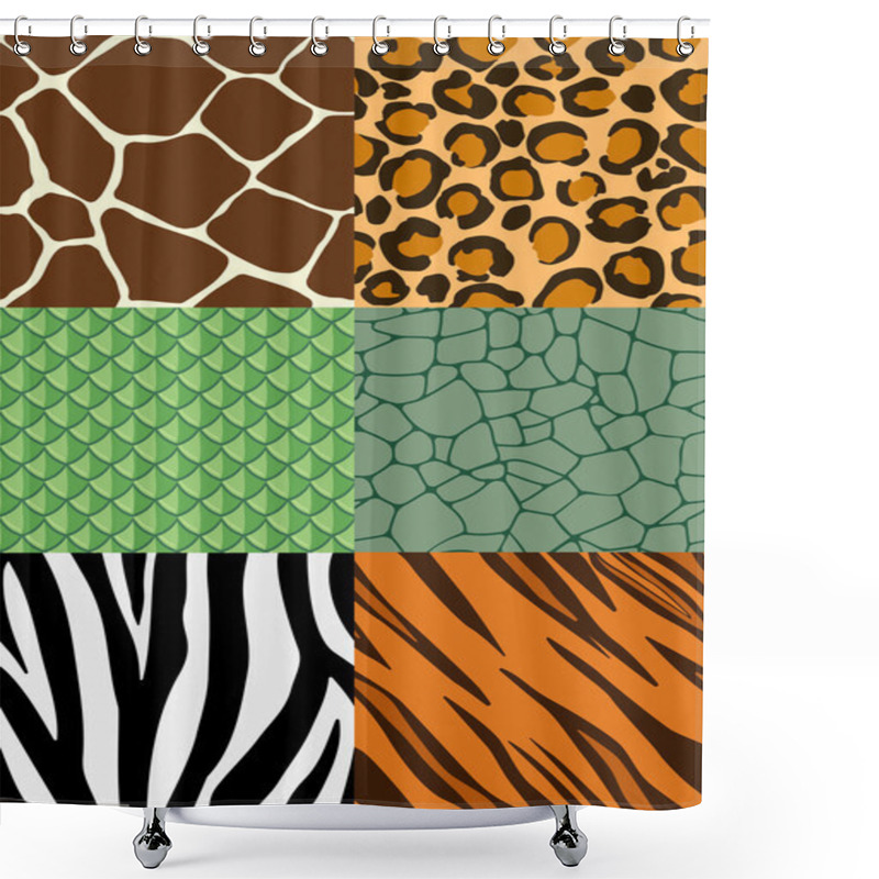 Personality  Animal Print Seamless Patterns Illustration Shower Curtains