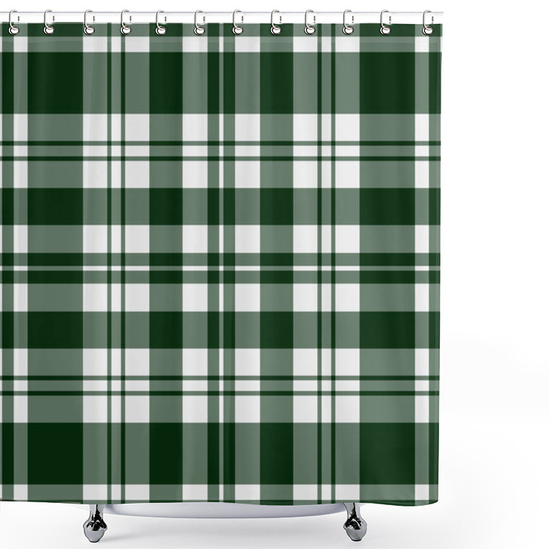 Personality  Seamless Tartan - Green And White Shower Curtains