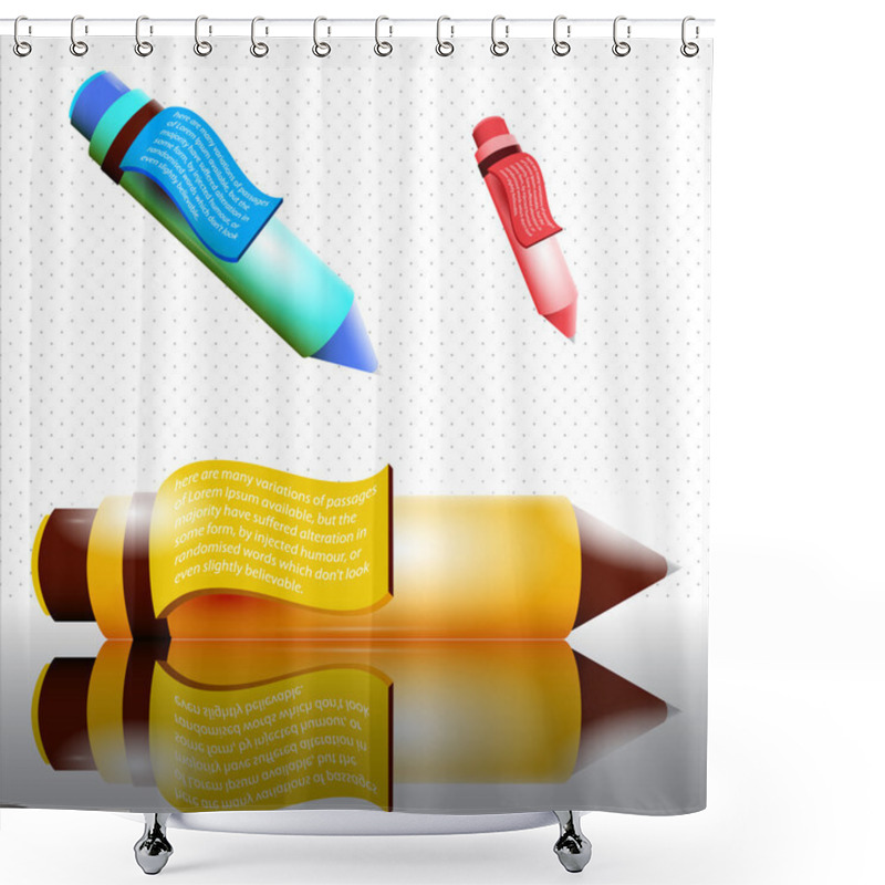 Personality  Set Of Vector Pens Shower Curtains