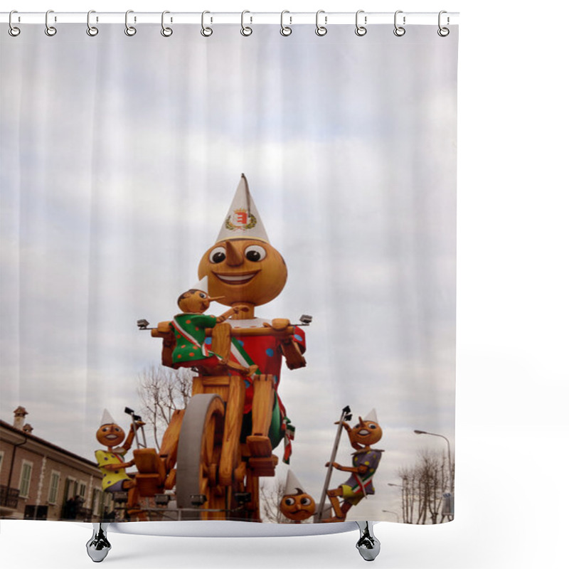 Personality  Pinocchio In Carnival In Italy Shower Curtains