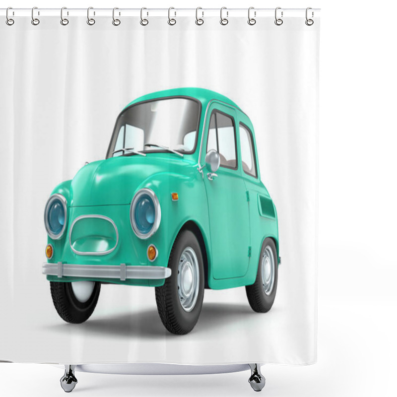 Personality  Car Retro Small Cartoon Bunchy Shower Curtains