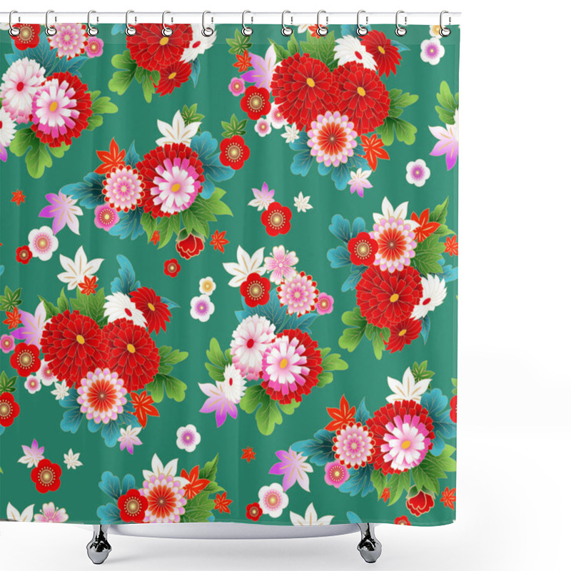 Personality  Seamless Pattern With Floral Motif Shower Curtains