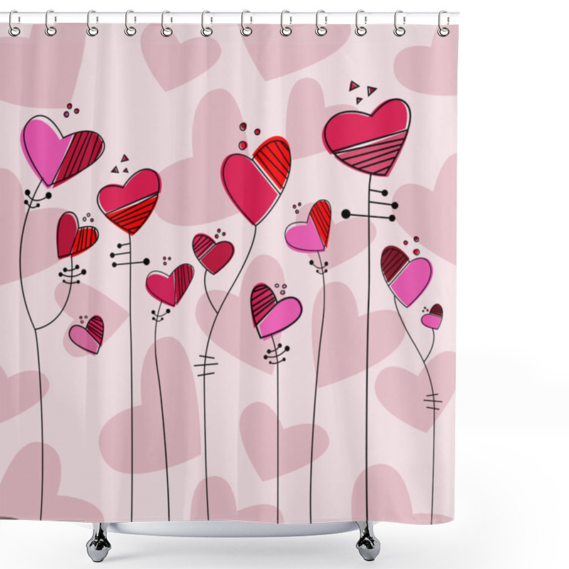 Personality  Heart Style Flowers Shower Curtains