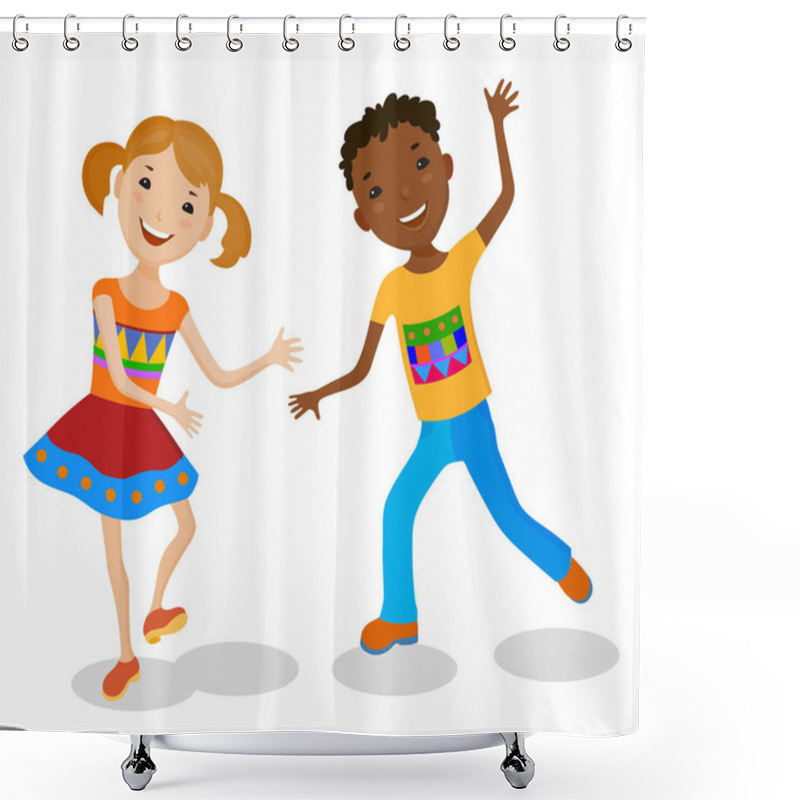 Personality  Happy Dancing Kids Shower Curtains