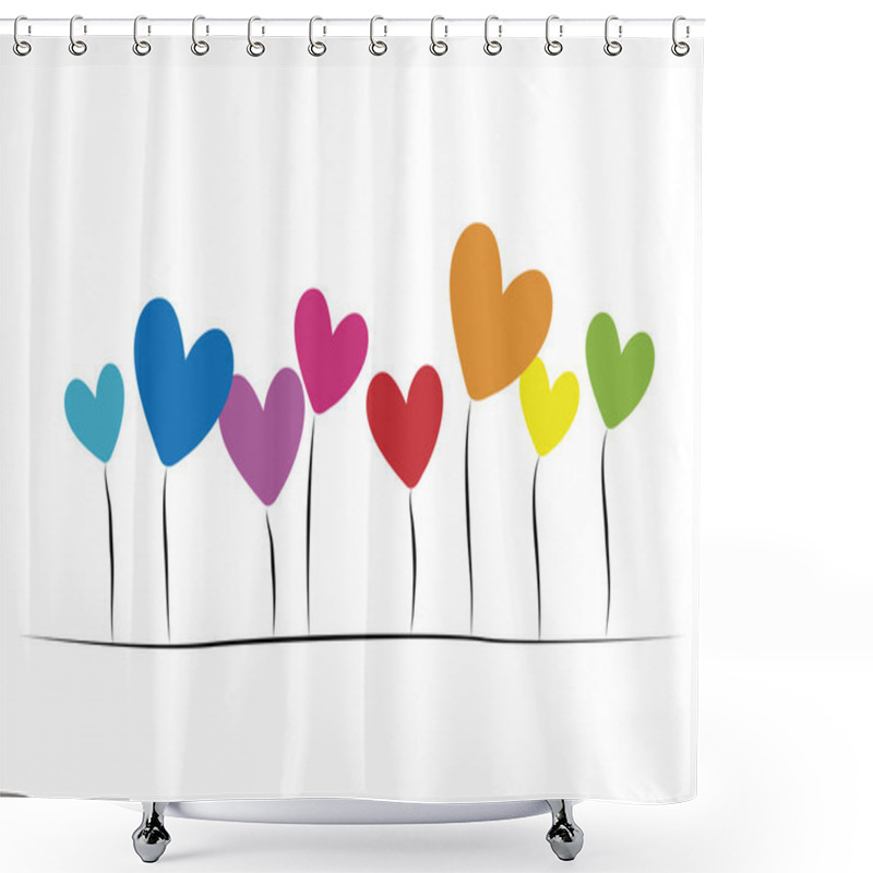 Personality  Heart Flowers Shower Curtains