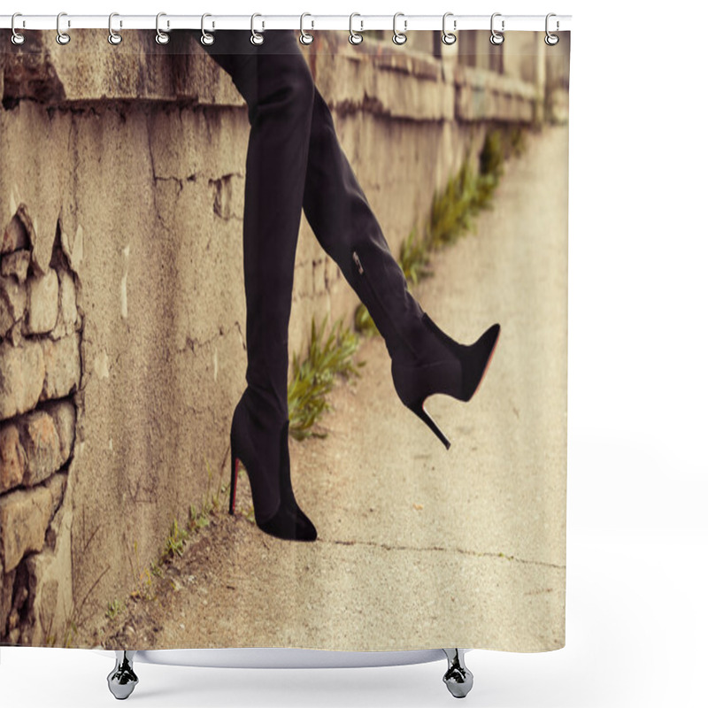 Personality  High Heel Boots Shower Curtains