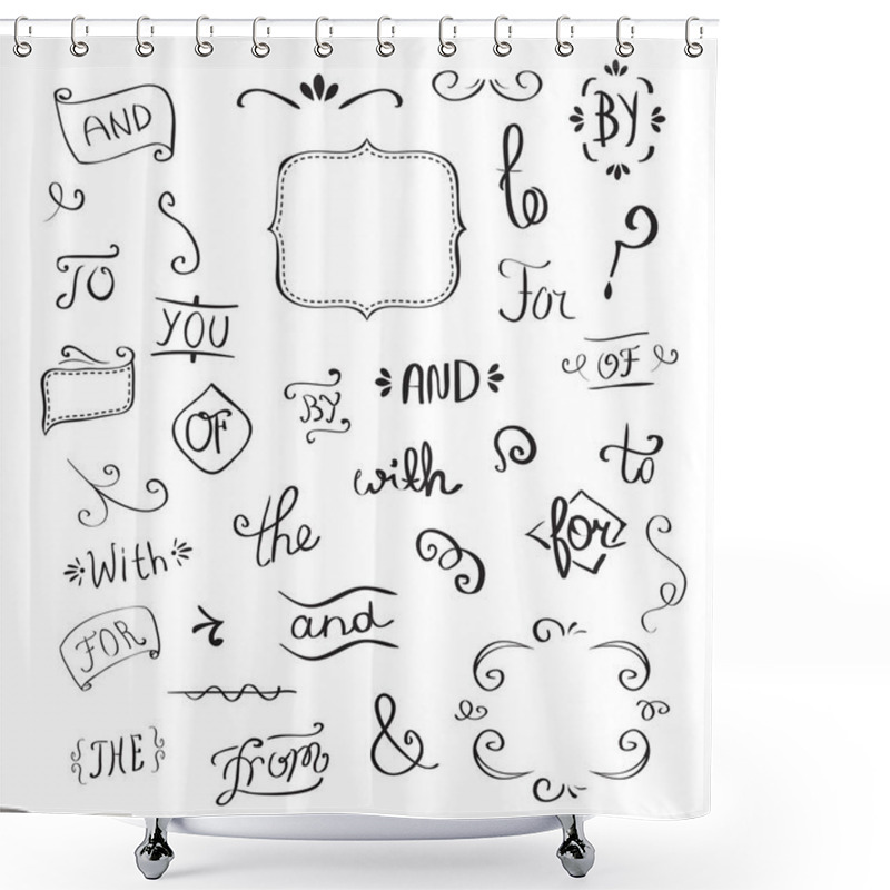 Personality  Hand Drawn Words  Shower Curtains