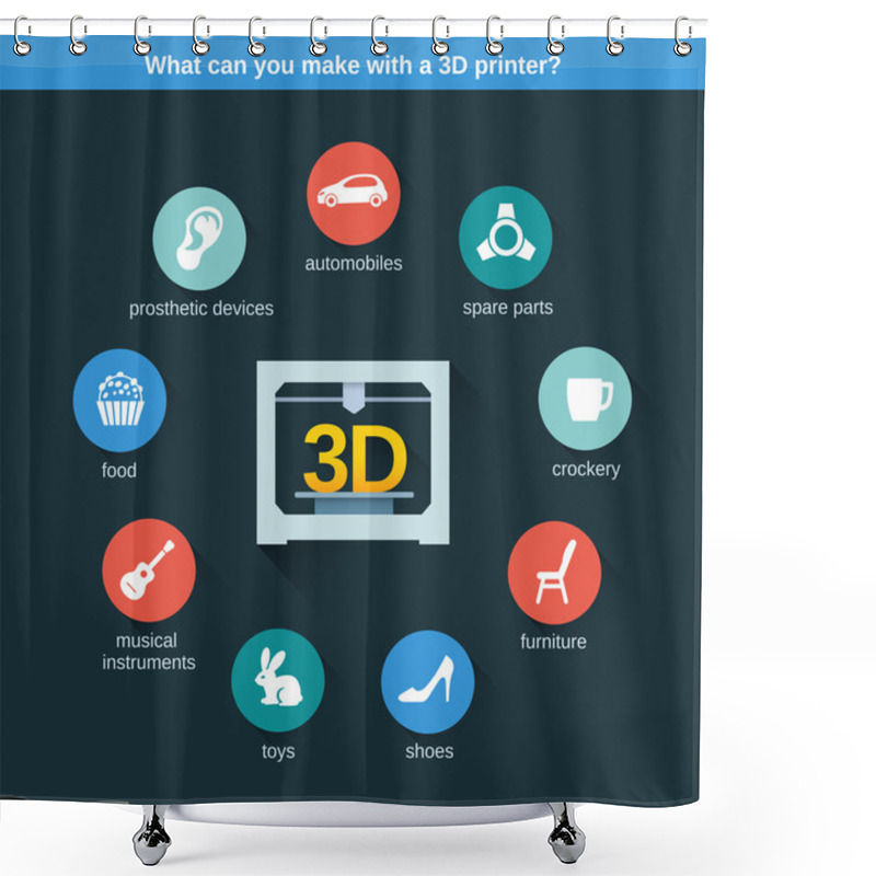 Personality  Printer Shower Curtains