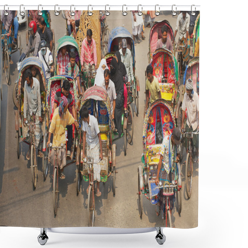 Personality  Rickshaws Transport Passengers In Dhaka, Bangladesh. Shower Curtains