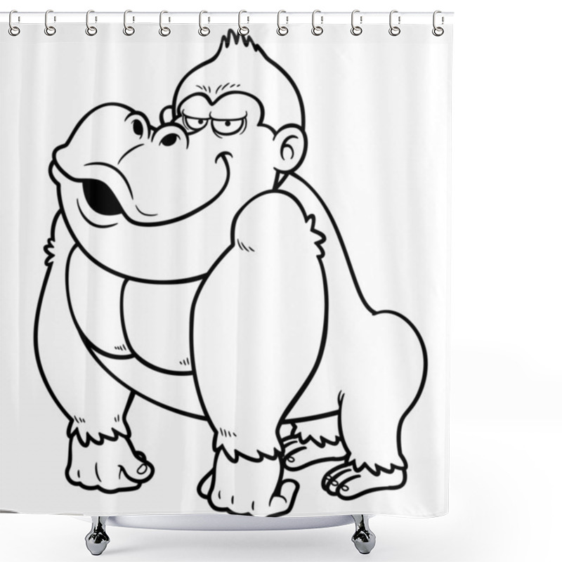 Personality  Gorilla Cartoon Shower Curtains