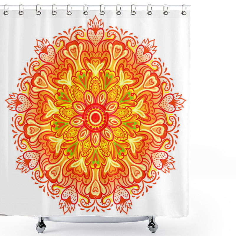 Personality  Vector Ornamental Mandala Inspired Ethnic Art, Patterned Indian  Shower Curtains