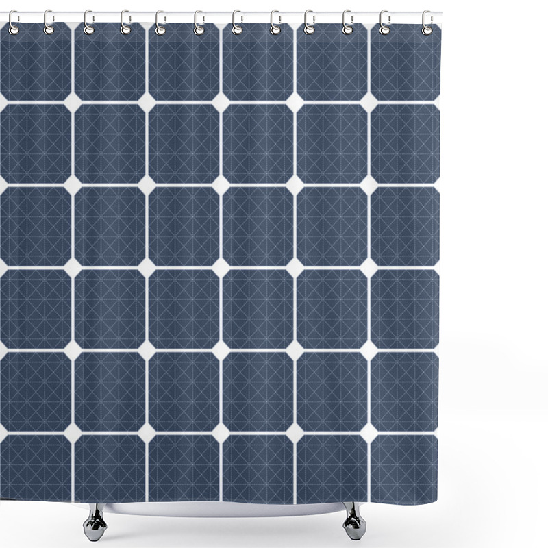 Personality  Solar Panel As A Background Shower Curtains