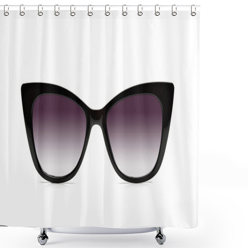 Personality  Polarized Sunglasses For Women, Modern And Fashionable. Isolated On White Background. Shower Curtains