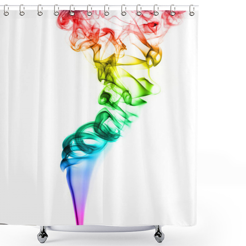 Personality  Rainbow Smoke On White Background Shower Curtains