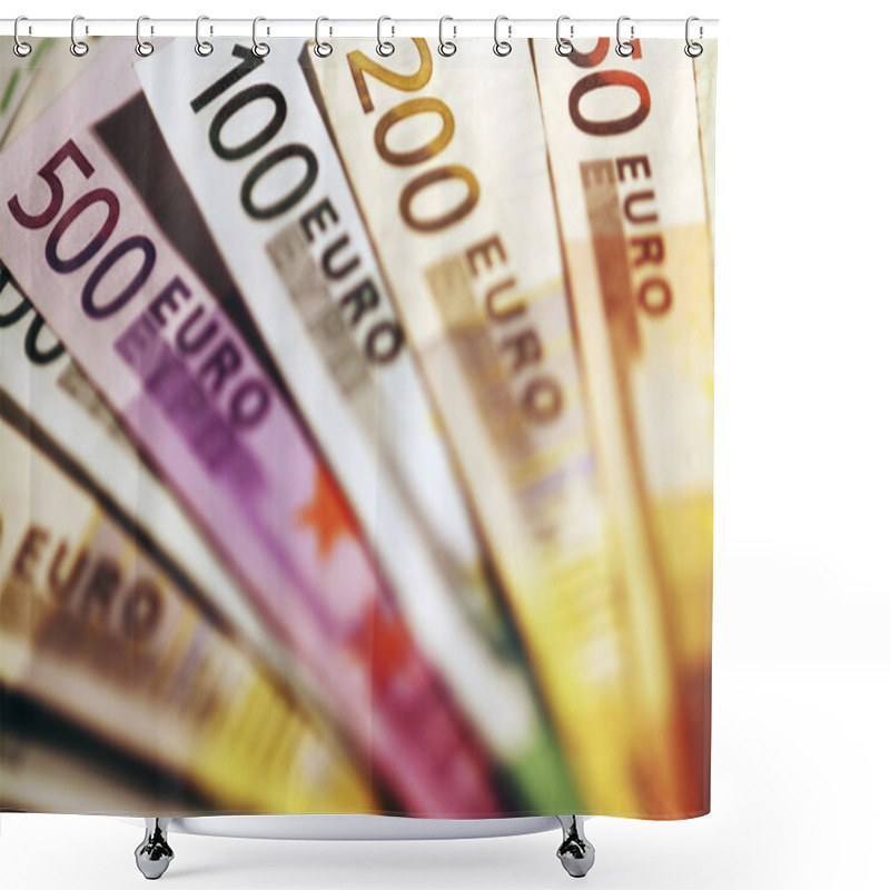 Personality  Background Of Euro Bills. Shower Curtains