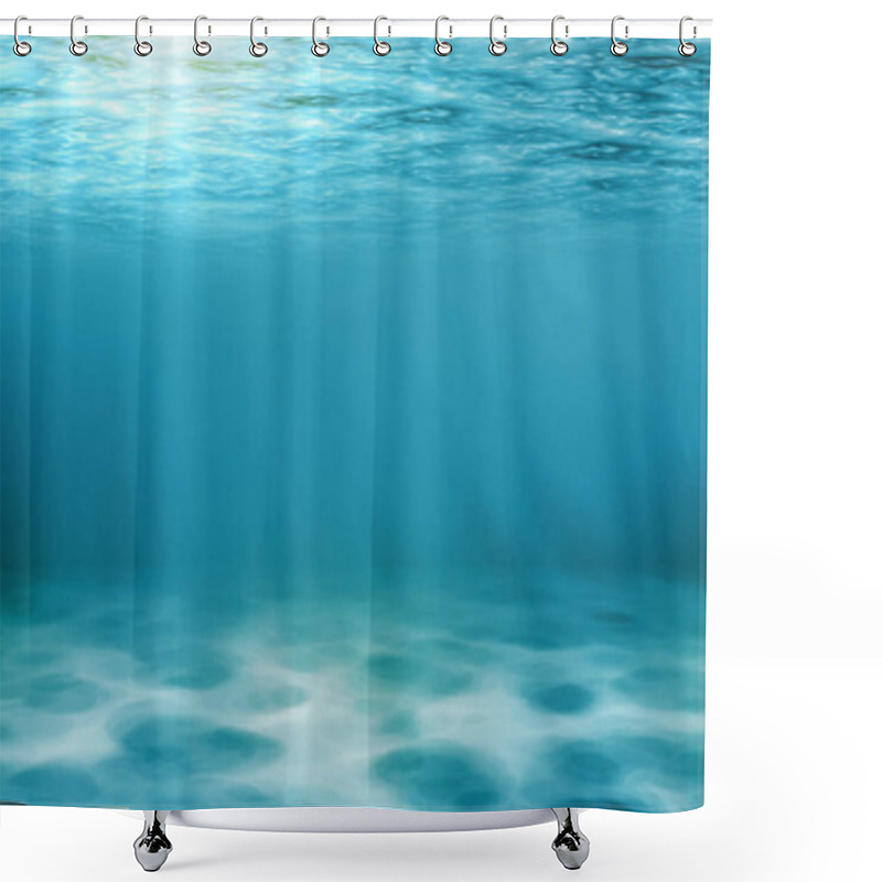 Personality  Underwater View Of The Sea Surface Or Tranquil Underwater Scene With Copy Space. Shower Curtains