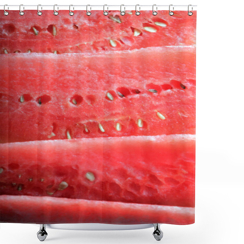 Personality  Close Up Photo Of Water Melon Shower Curtains