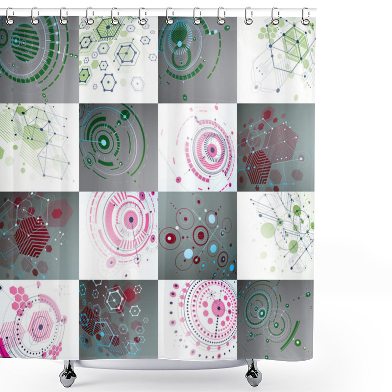 Personality  Set Of 3d Abstract Backgrounds  Shower Curtains