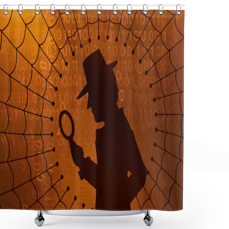 Personality  Virtual Net Detective Shower Curtains