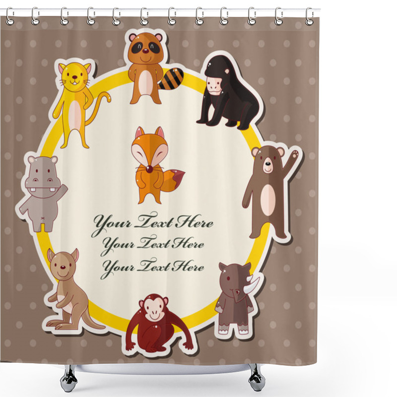 Personality  Cartoon Wildlife Animal Card Shower Curtains