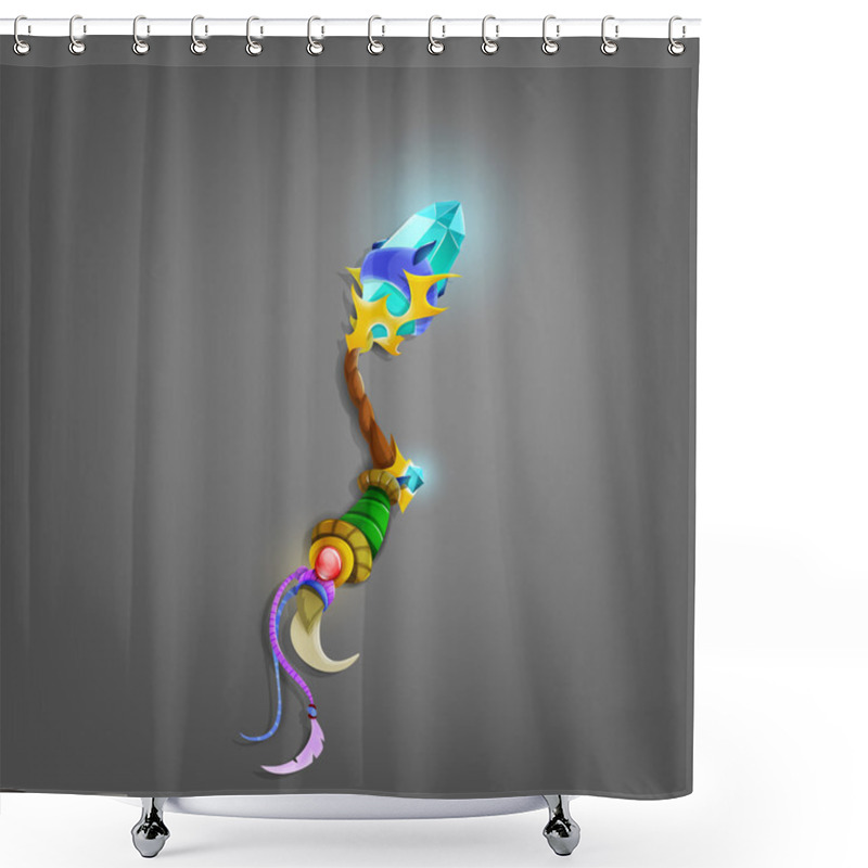 Personality  Magic Wand For Games. Illustration. Shower Curtains