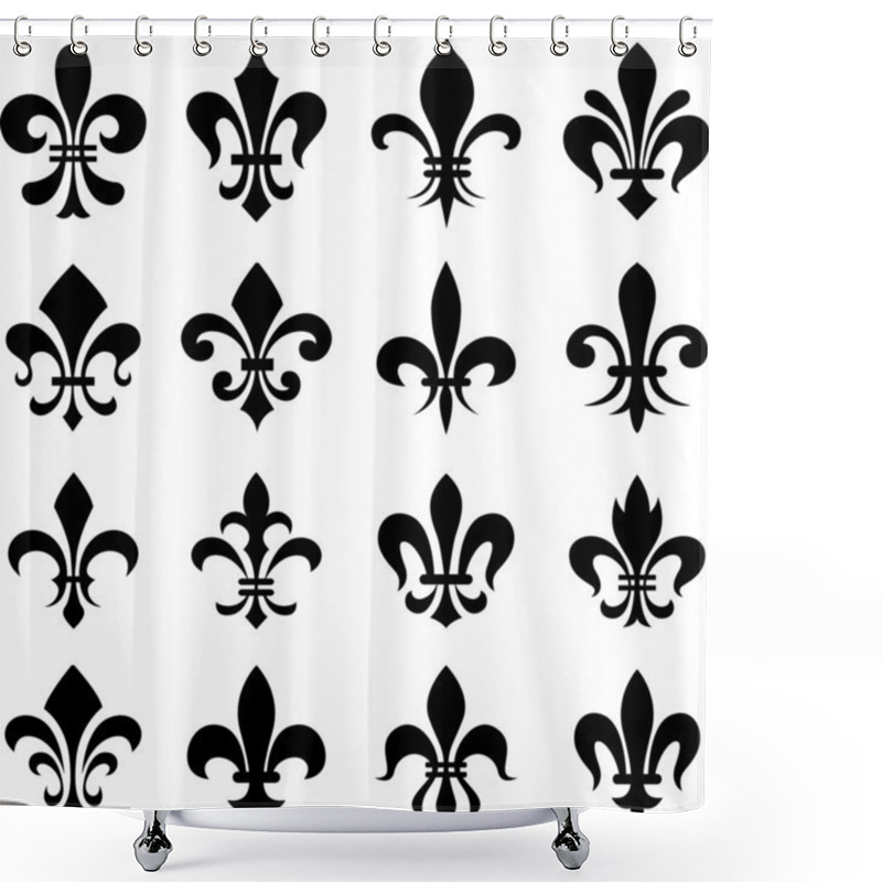 Personality  Classic Fleur De Lys Symbol Set Shower Curtains