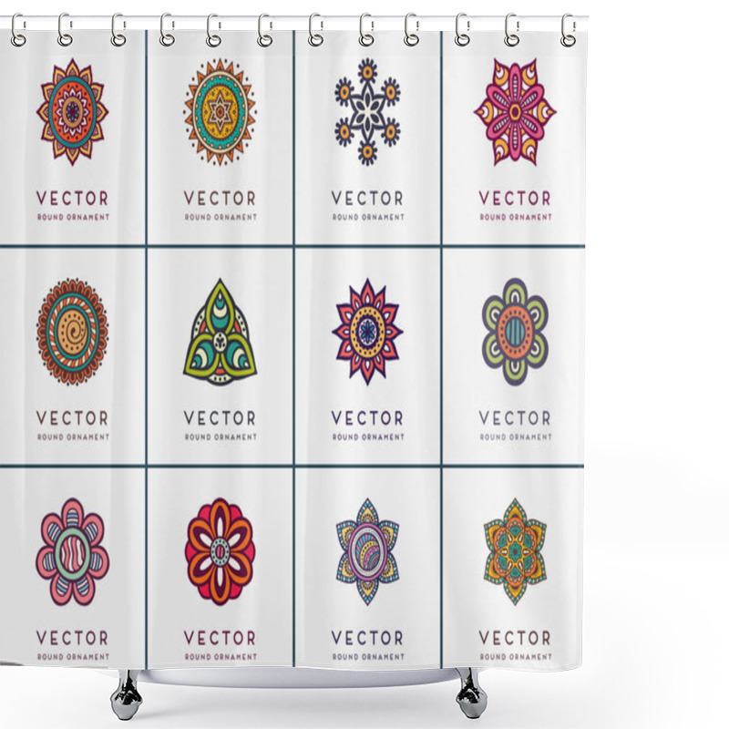 Personality  Ornament Beautiful  Card With Mandala. Shower Curtains