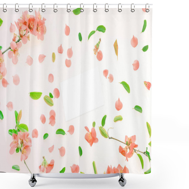 Personality  Springtime Greeting Card Mock Up Shower Curtains