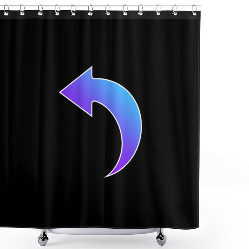 Personality  Back Arrow Blue Gradient Vector Icon Shower Curtains