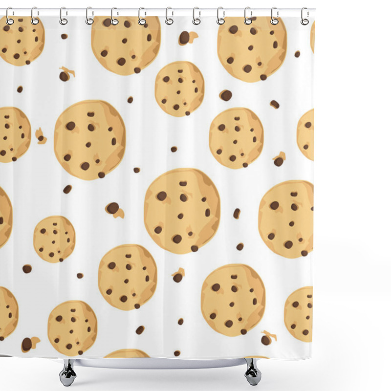 Personality  Seamless Pattern With Cookies Shower Curtains