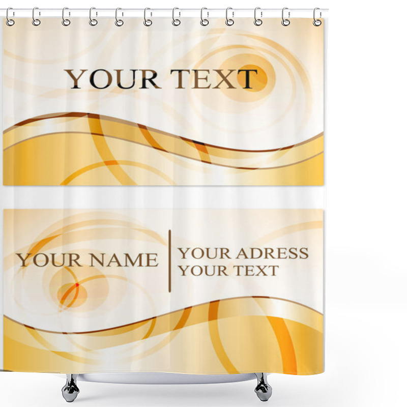 Personality  Gold Vector Business Card Set Shower Curtains