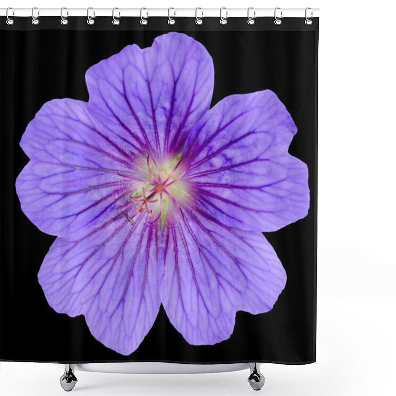 Personality  Beautiful Purple Geranium Flower With Isolated Shower Curtains